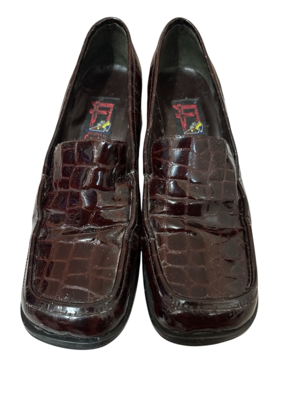 CARLOS FALCHI STUDIO Genuine Leather Upper Croc-Embossed Slip-On Loafers